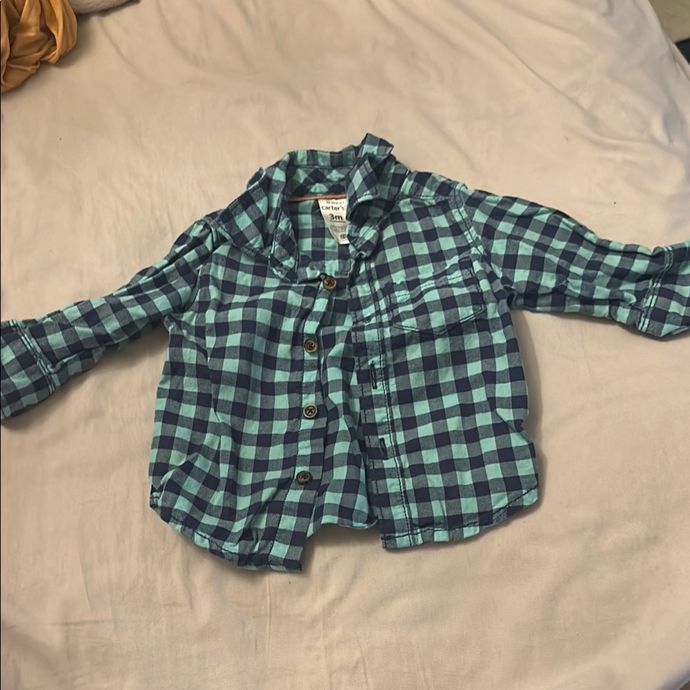 5 for $10 ❤️Plaid Kids Shirt - Blue and Black